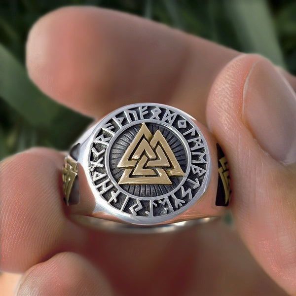 Bague Style Ancien Viking Homme main image 0