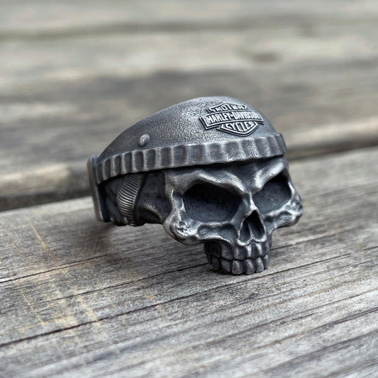 Bague Tête de Mort Harley Davidson (Argent)