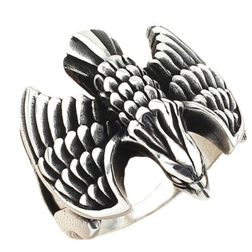 Bague Viking Aigle Nordique (Argent Massif)