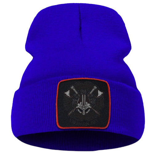 Bonnet Viking Casque Nordique bleu