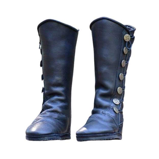 Bottes Vikings en Cuir noir