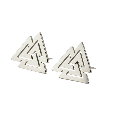 Boucle d'Oreille Viking Valknut argent