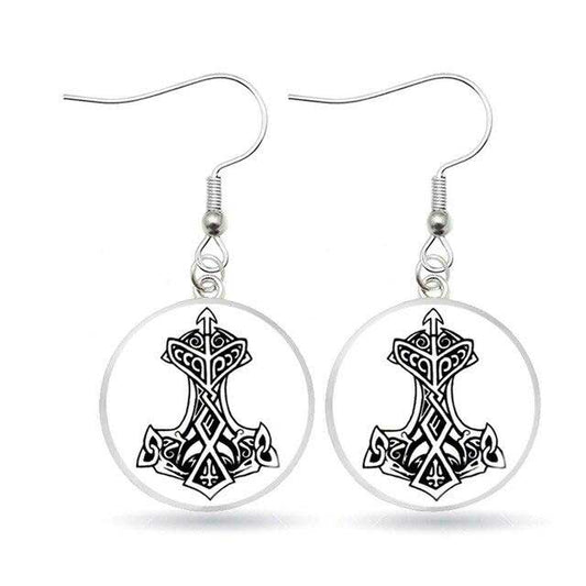 Boucles d'oreilles marteau de thor