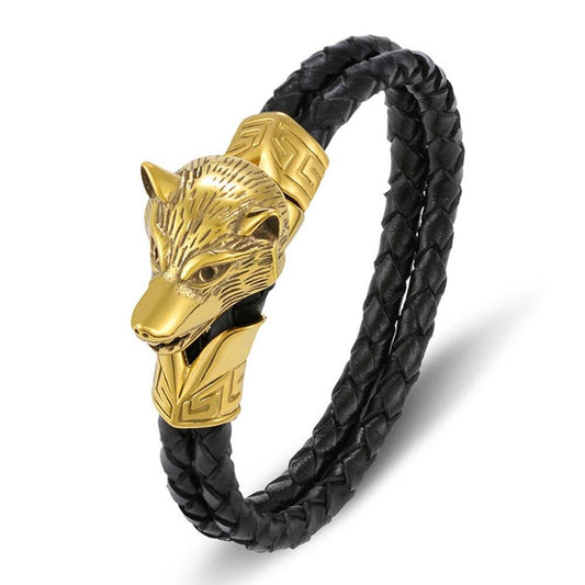 Bracelet Viking Loup en Or 