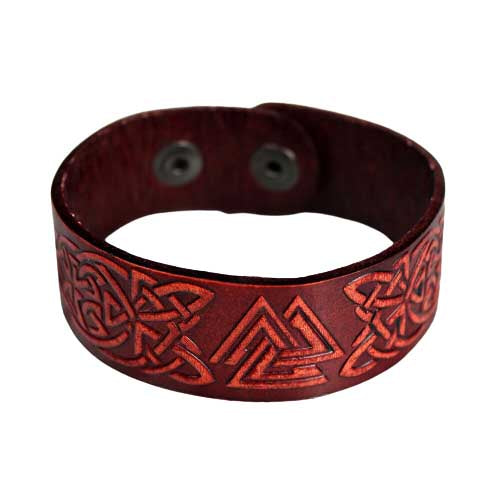 Bracelet Viking en Cuir Valknut