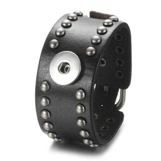 Bracelet de Force Cuir Viking noir