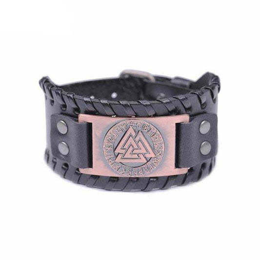 Bracelet Tressé Rune Valknut en Bronze