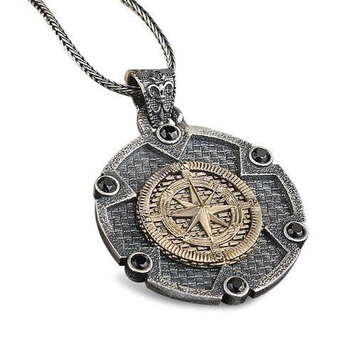 Collier Viking Boussole Argent Massif