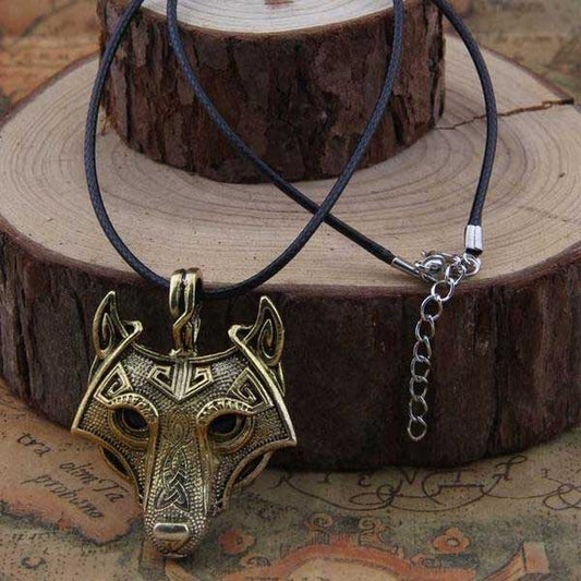 Collier Viking Loup Fenrir en or