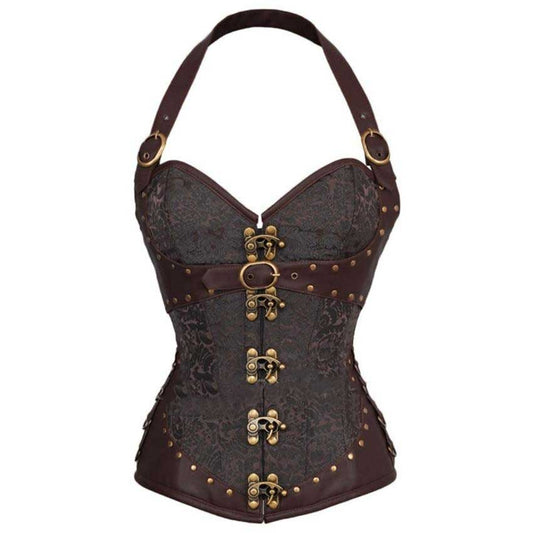 Corset Viking en Cuir brun