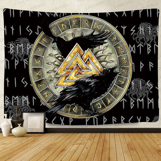 Viking Trinity of Odin Wall Rug