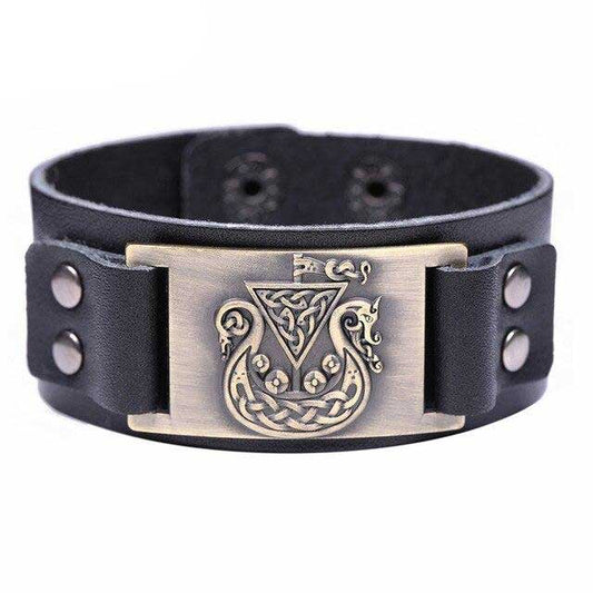 Manchette Viking Drakkar noir