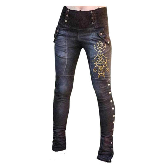 Pantalon viking femme moulant brun