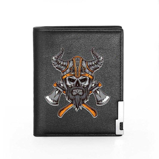 Portefeuille Viking Guerrier Nordique noir