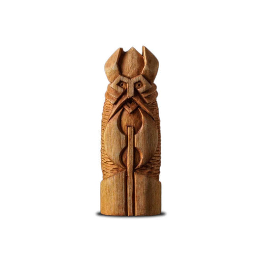 Statuette Viking en bois Vali