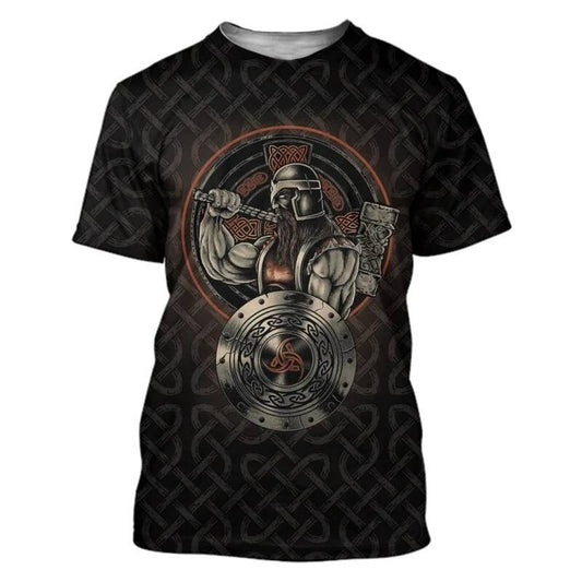 T-shirt viking guerrier au bouclier