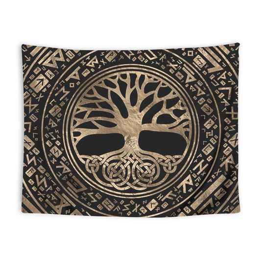 Tapis Mural Viking Arbre Runique