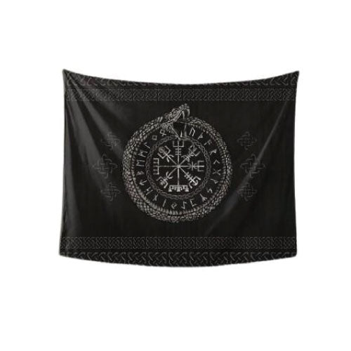 Tapis Mural Viking Vegvisir et Ouroboros