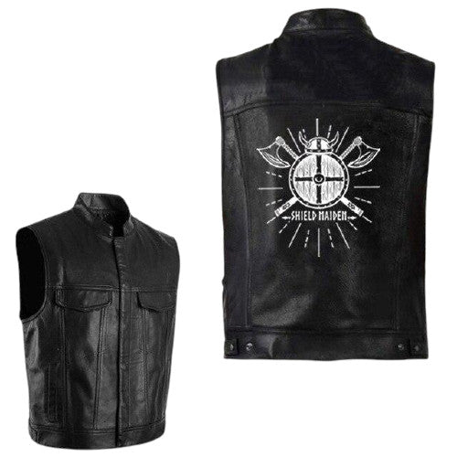 Veste Viking en cuir Bouclier