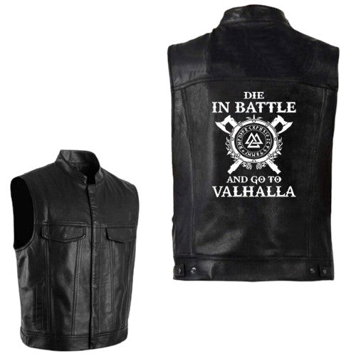 Veste Viking en cuir Go to Valhalla