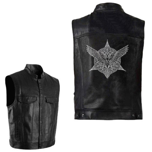 Veste Viking en cuir Munin