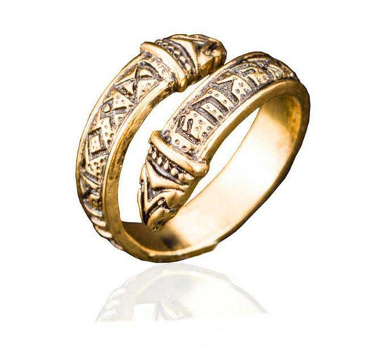 Bague Runes Vikings Or