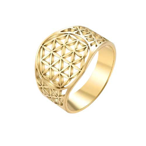 bague viking fleur or