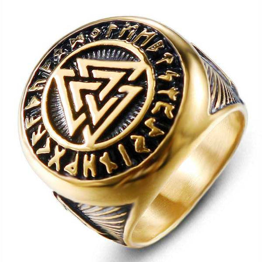 Bague Viking Valknut Or