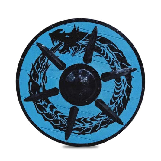 Bouclier Viking Ouroboros bleu