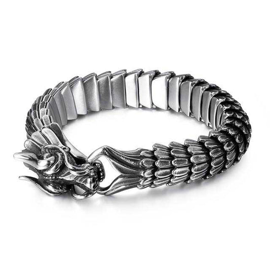 Bracelet Serpent Jormungand qui se mord la queue en Argent