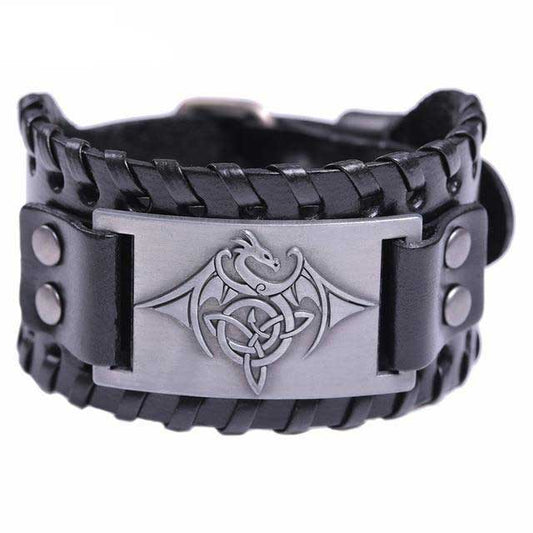 Bracelet Viking Dragon de Feu en Argent