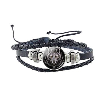 Bracelet Viking Loup Akela Face