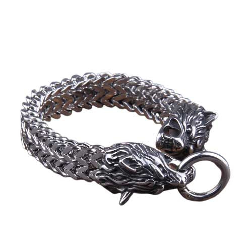 Bracelet Viking Loup Enchaîné Ouverture