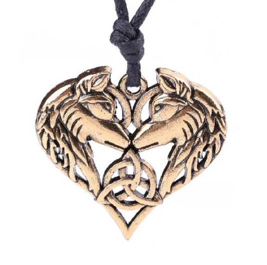 collier viking amour loup