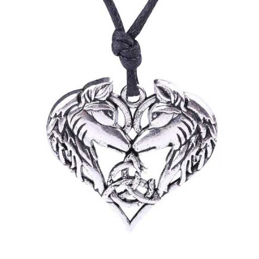 collier viking amoureux loup