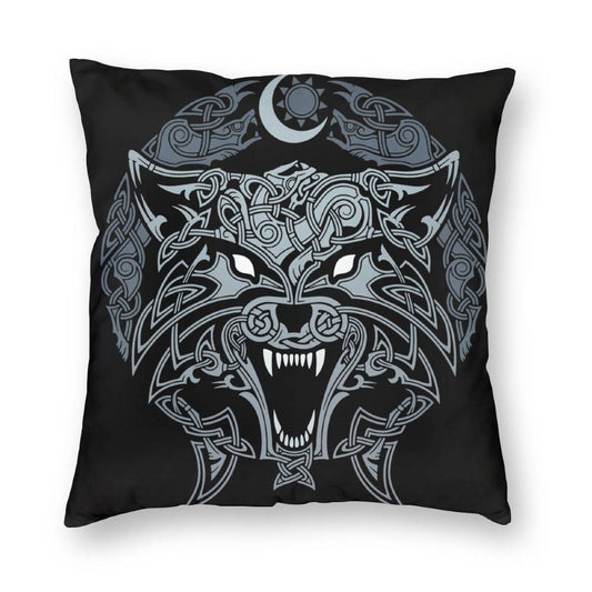 coussin viking loup du ragnarok