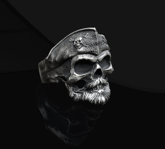 Bague Tête de Mort Pirate (Argent)