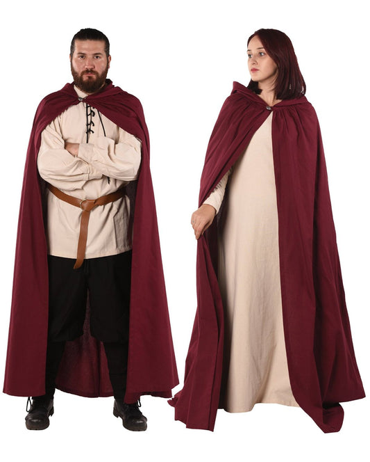 Cape Viking Médiévale en coton rouge