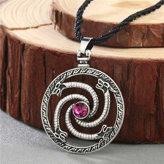 Pendentif Fenrir avec Perle Mauve