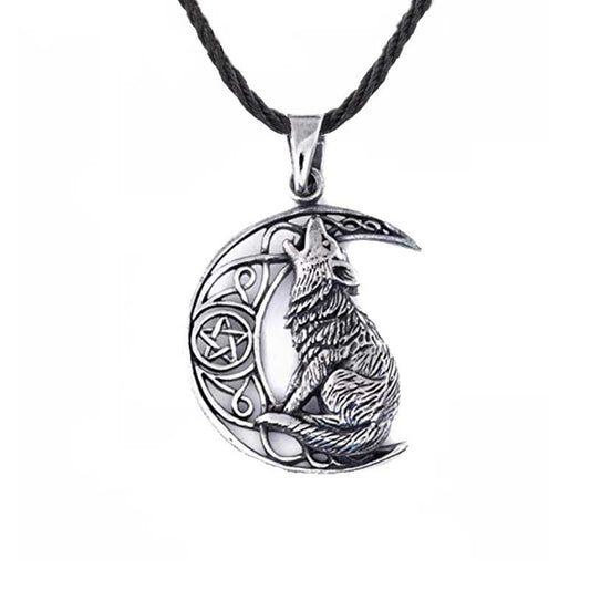 pendentif loup lune