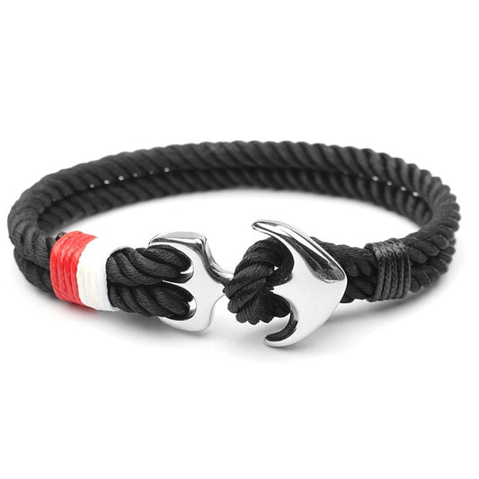 Anchor Bracelet Braided Black