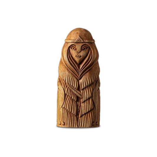 Statuette Viking en bois Freyja