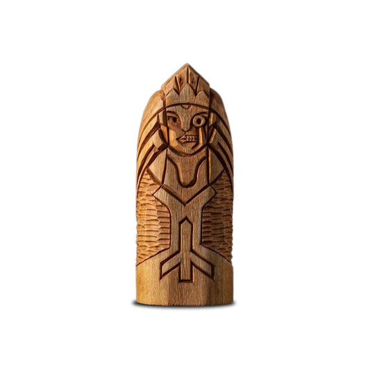 Statuette Viking en bois hel