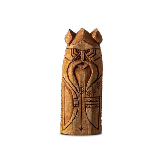 Statuette Viking en bois Ull