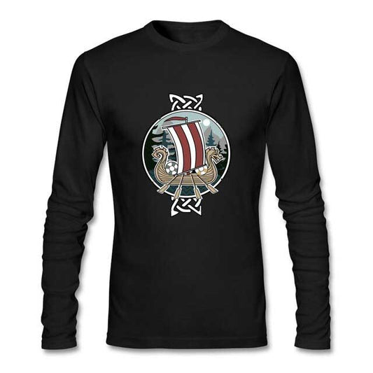 t-shirt viking à manche longue drakkar