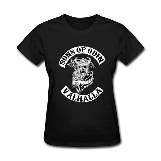 T-shirt viking fille d'odin noir