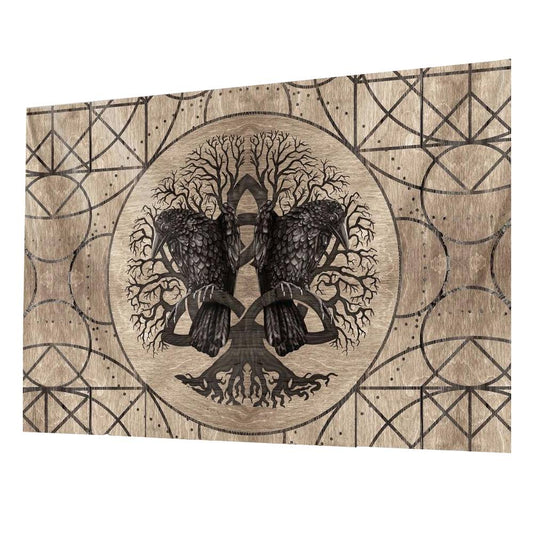 Tapis Mural Viking Arbre aux Corbeaux