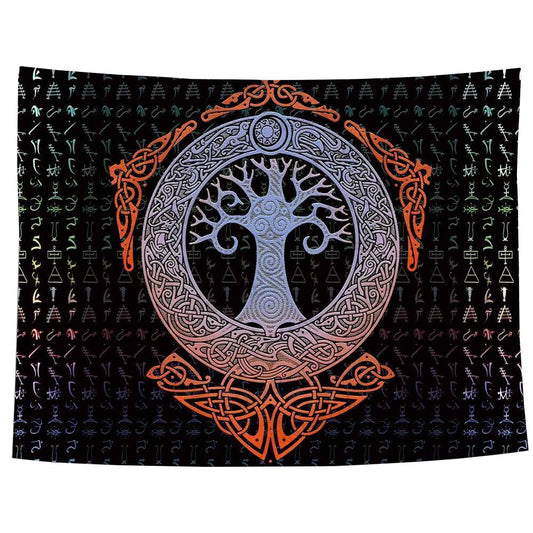 Tapis mural viking Arbre Monde