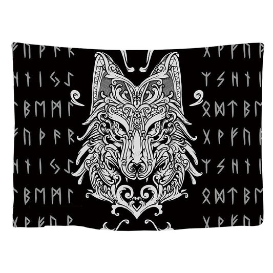 Tapis mural viking grand fenrir
