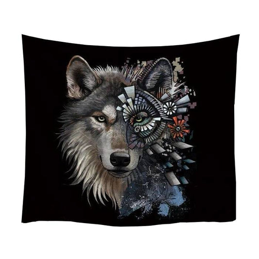 Tapis mural viking loup moderne